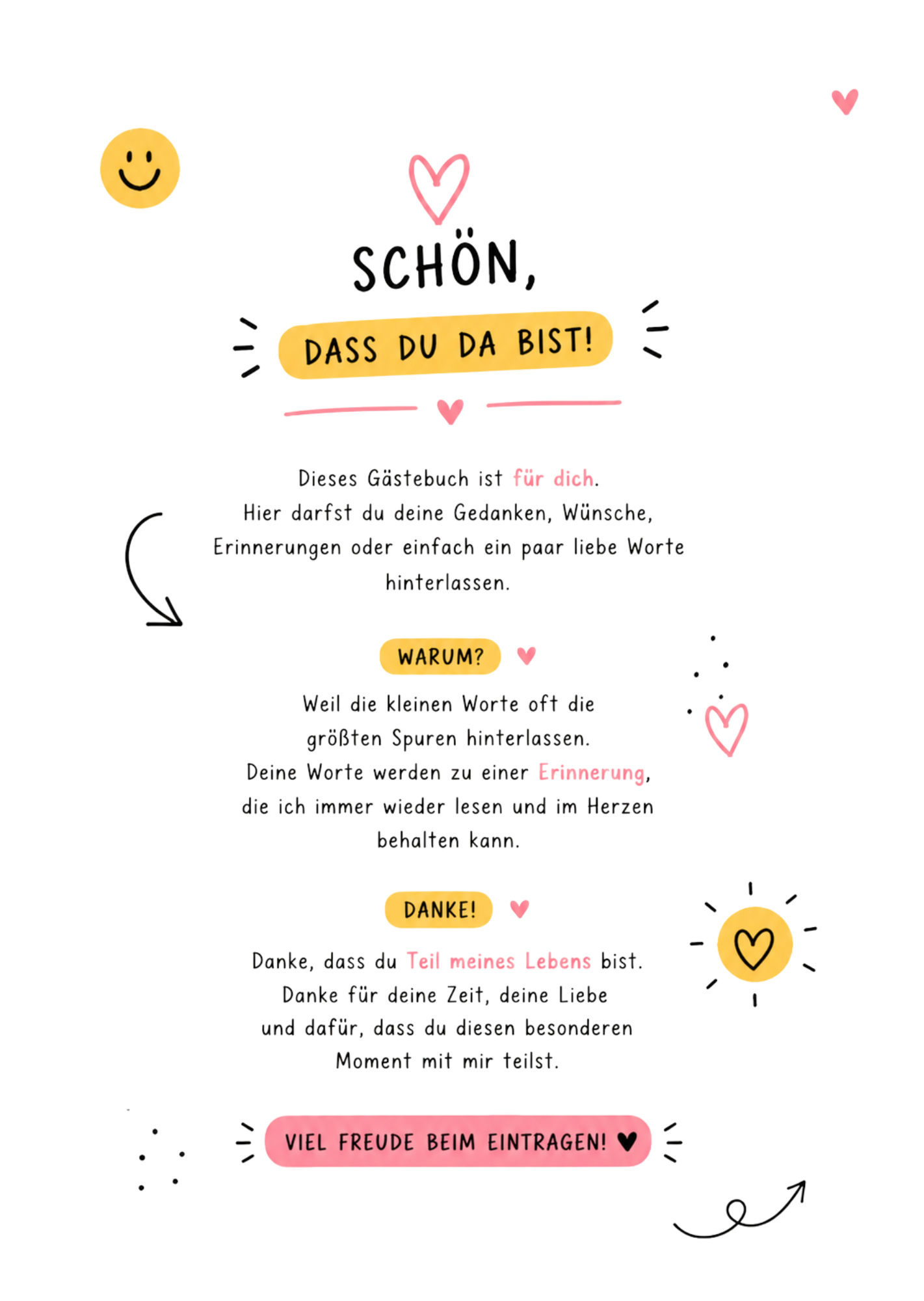 Lass deine Erinnerung da – Gästebuch für echte Momente